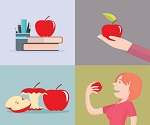 4 red apple illustration vector